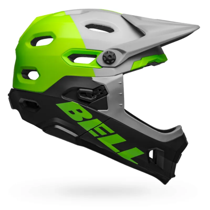 Bell Super DH MIPS Full Face MTB Helmet - Grey/Green/Black