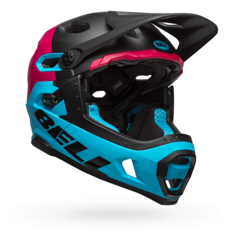 Bell Super DH MIPS Full Face MTB Helmet - Black/Berry/Blue-1