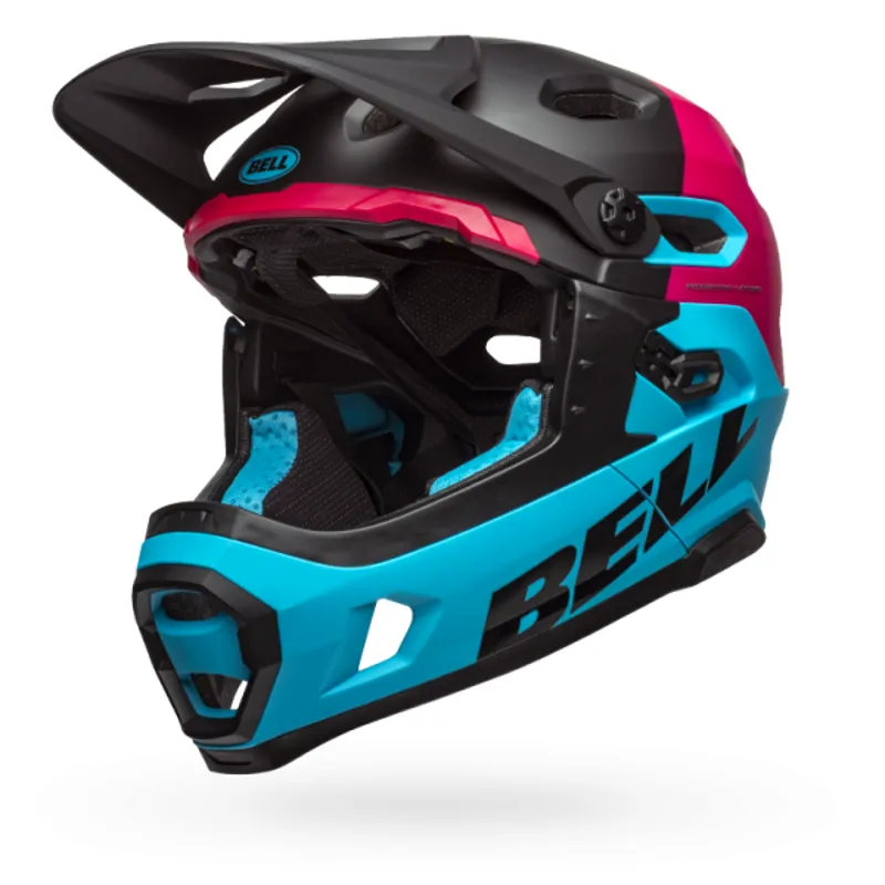 Bell Super DH MIPS Full Face MTB Helmet - Black/Berry/Blue-2