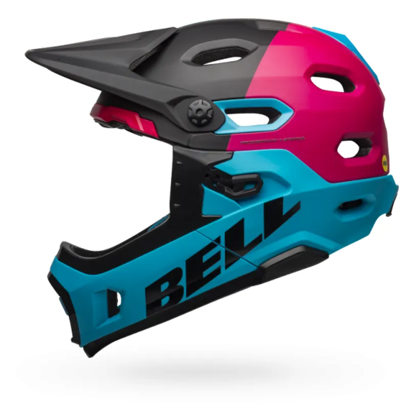 Bell Super DH MIPS Full Face MTB Helmet - Black/Berry/Blue-3