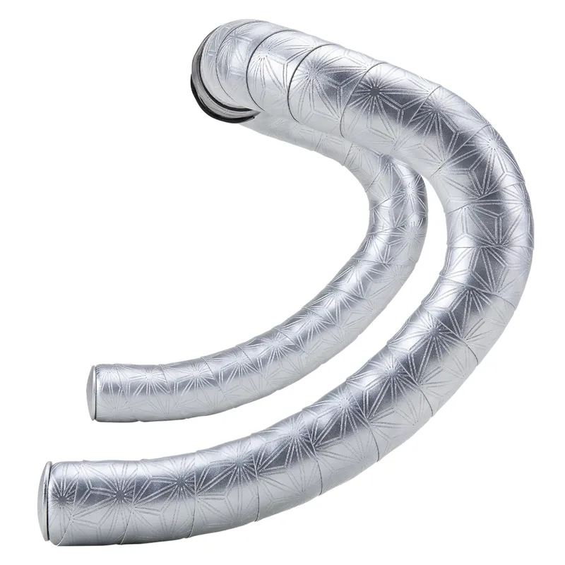 Supacaz Bling Bar Tape - Platinum + Ano Platinum Plugs