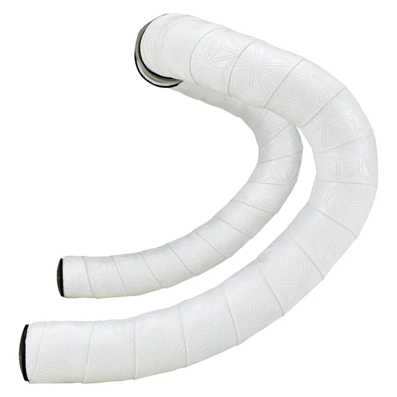 Supacaz Super Sticky Kush Classic Bar Tape - White + Ano Black Plugs