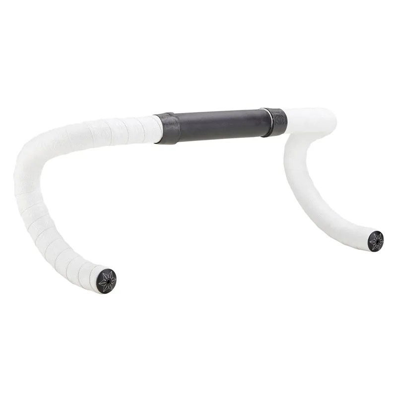 Supacaz Super Sticky Kush Classic Bar Tape - White + Ano Black Plugs-1