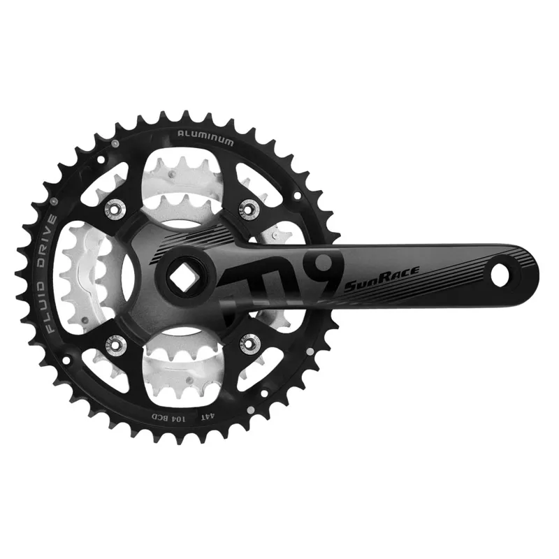 Sunrace M914 MTB Triple  Chainset -  Black 175mm