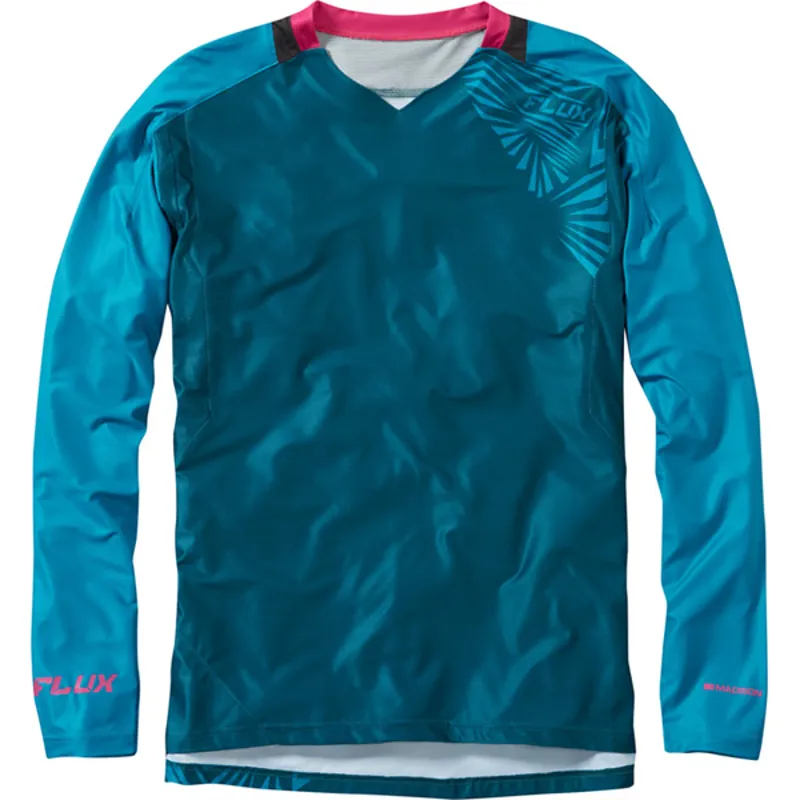 Madison Flux Enduro Long Sleeve Jersey - Atlantic Blue/China Blue