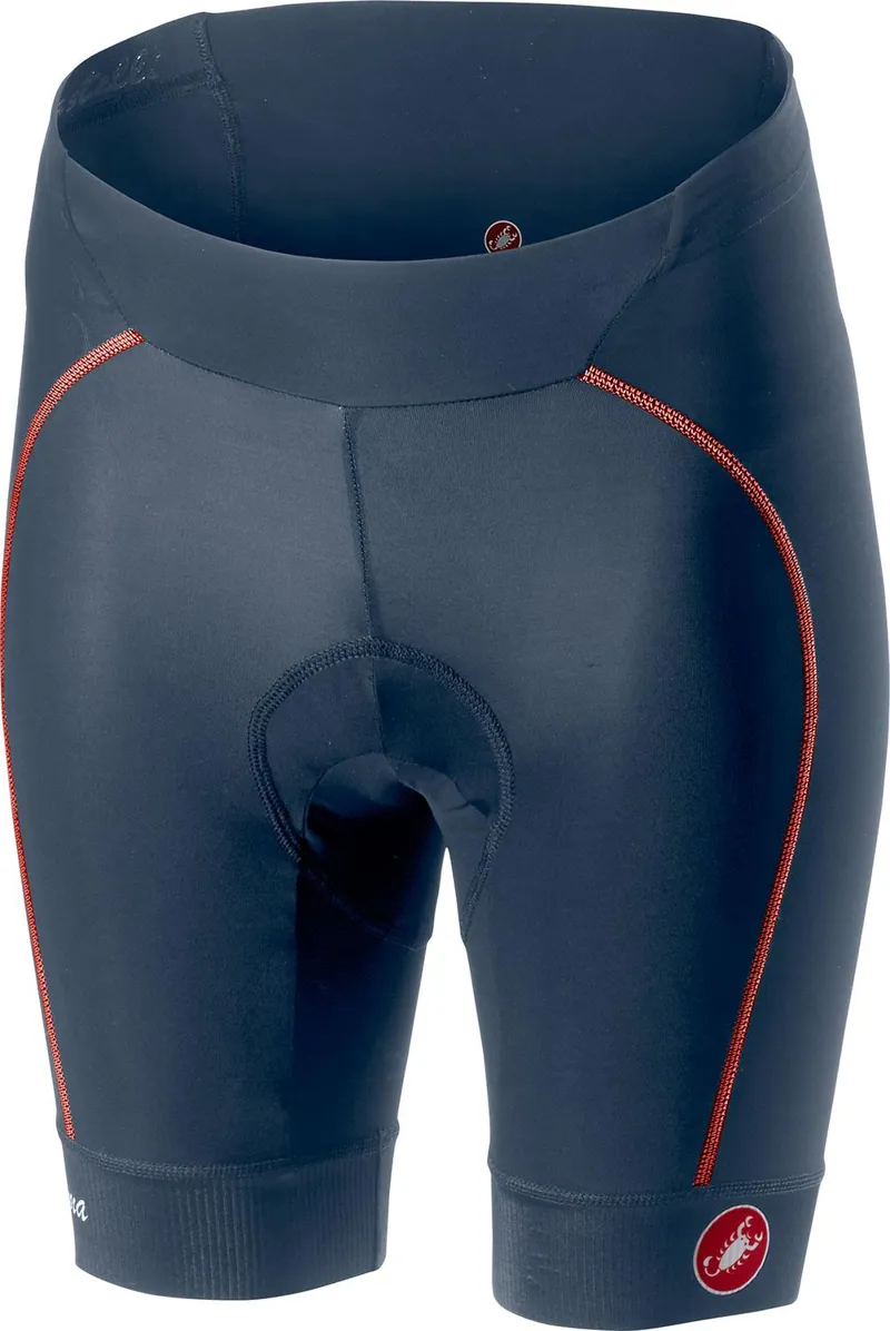 Castelli Velocissima Womens Lycra Short - Steel Blue/Salmon