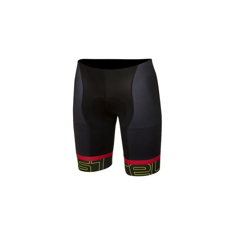 Castelli Volo Lycra Short - Black/Grey/Yellow Fluo