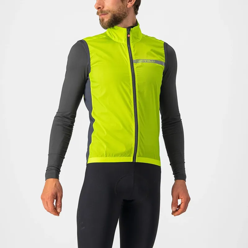 Castelli Squadra Stretch Men's Vest - Electric Lime/Dark Grey