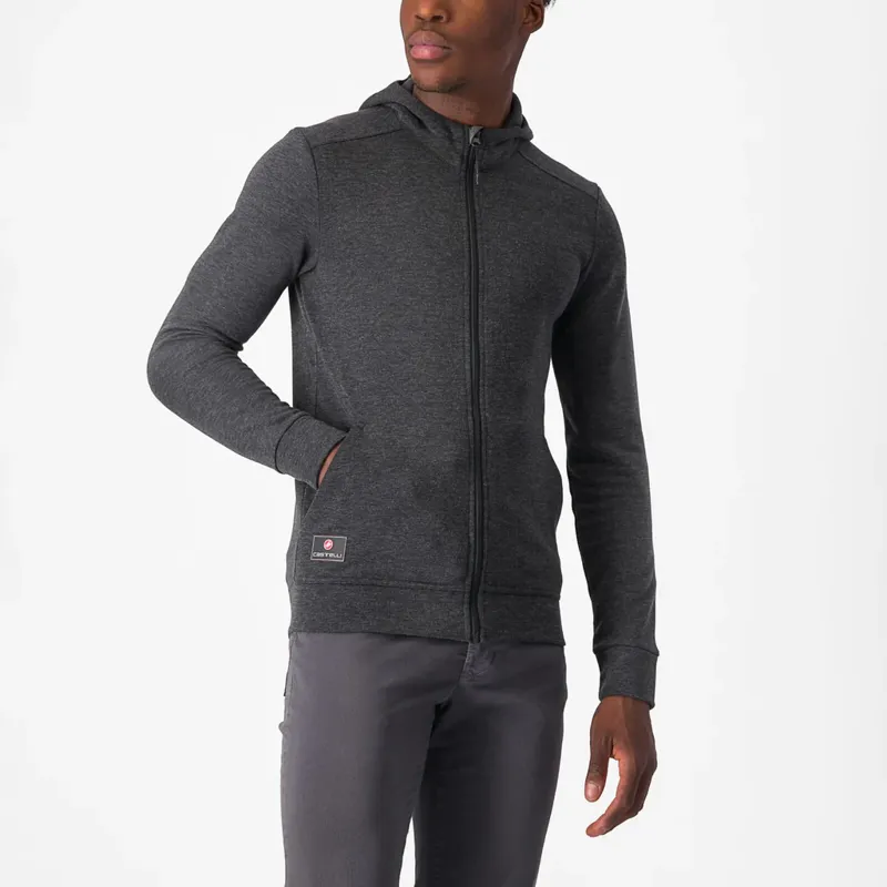 Castelli Milano 2 Men's Full Zip Fleece - Dark Grey
