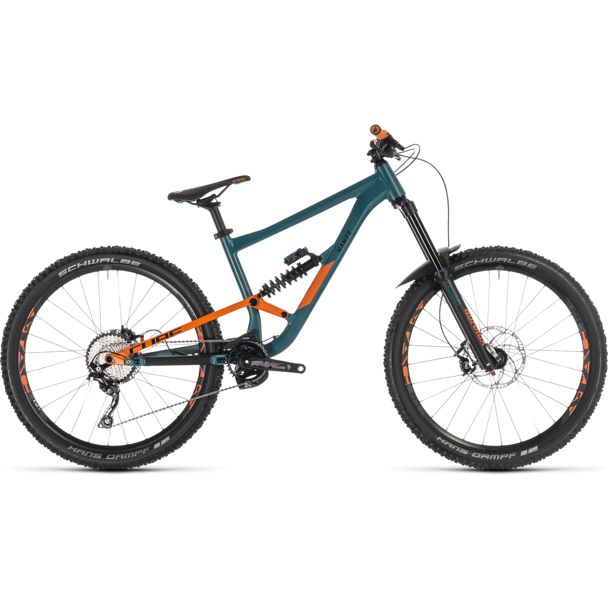 Cube Hanzz 190 Race 27.5 2019 DH Full Sus MTB Bike Pinetree Orange