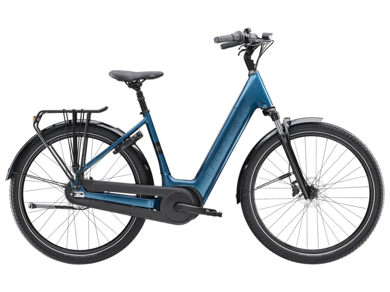 Trek District+ 3 Lowstep 400Wh 2026 Electric Hybrid Bike - Dark Aquatic
