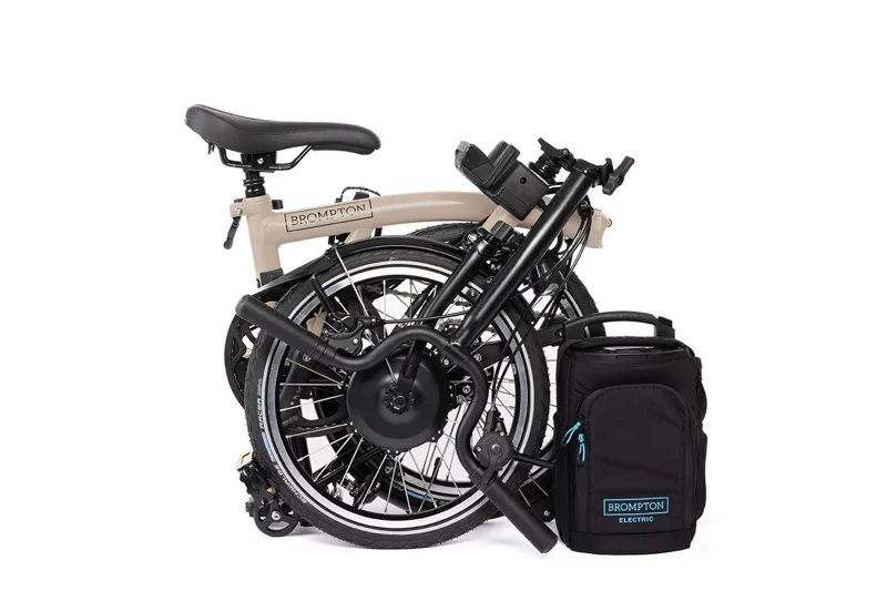 Brompton C Line Explore 2024 Mid 12-Speed Electric Folding Bike - Dune Sand-3