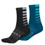 Endura Coolmax Stripe Socks Twin Pack - Kingfisher