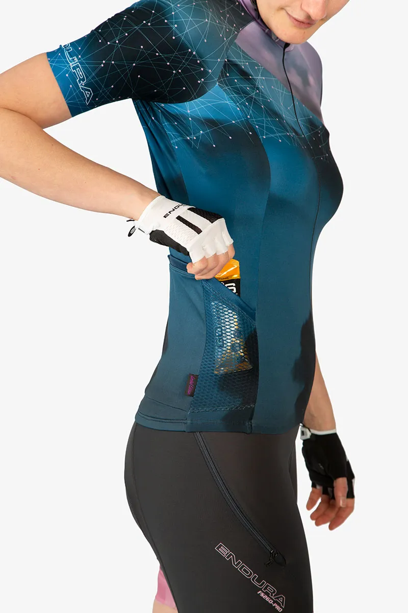 Endura Womens Cloud LTD Short Sleeve Jersey - Blue-3