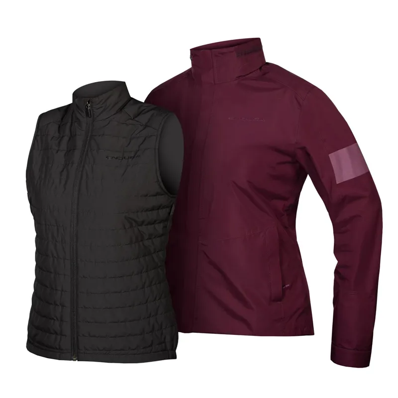 Endura Urban 3 In 1 Womens Jacket - Mulberry