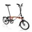 Brompton H6L High Bar C Line Explore 2024 Folding Bike - Flame Lacquer - Ext Post