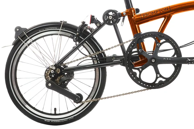 Brompton P Line Explore 2024 Mid 12-Speed Folding Bike - Flame Lacquer