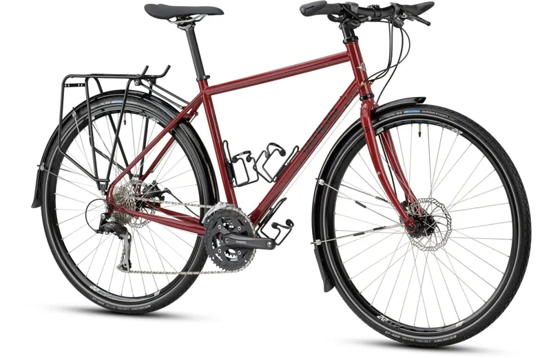 Genesis Tour De Fer 10 2021 Flat Bar Touring Road Bike - Red-1