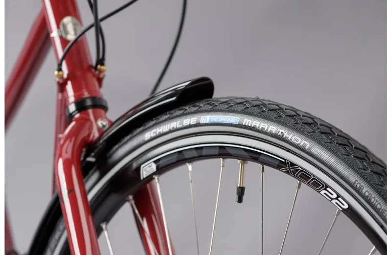 Genesis Tour De Fer 10 2021 Flat Bar Touring Road Bike - Red-3