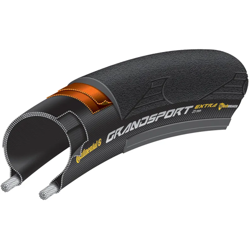 Continental Grand Sport Extra Hybrid Tyre - Black - 700 x 32c