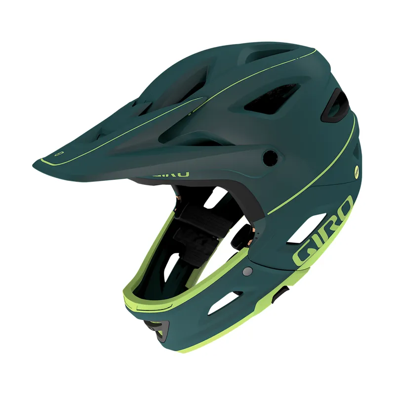 Giro Switchblade MIPS Full Face Helmet - Matte True Spruce/Citron