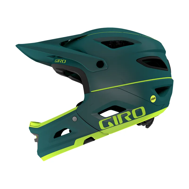 Giro Switchblade MIPS Full Face Helmet - Matte True Spruce/Citron-2