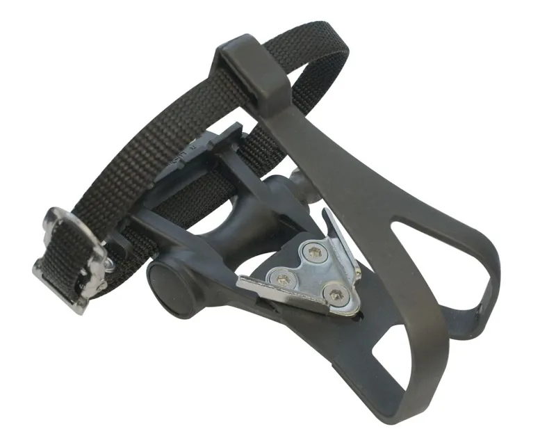 exustar clipless adapter pedal with toe clips & straps cleats sold