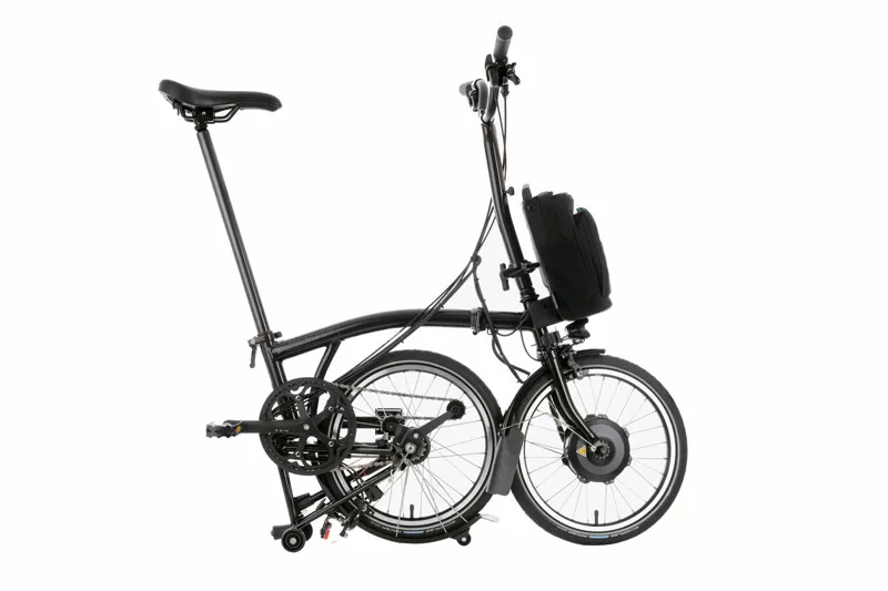 Brompton C Line Explore 2024 Mid 12-Speed Electric Folding Bike - Black-2