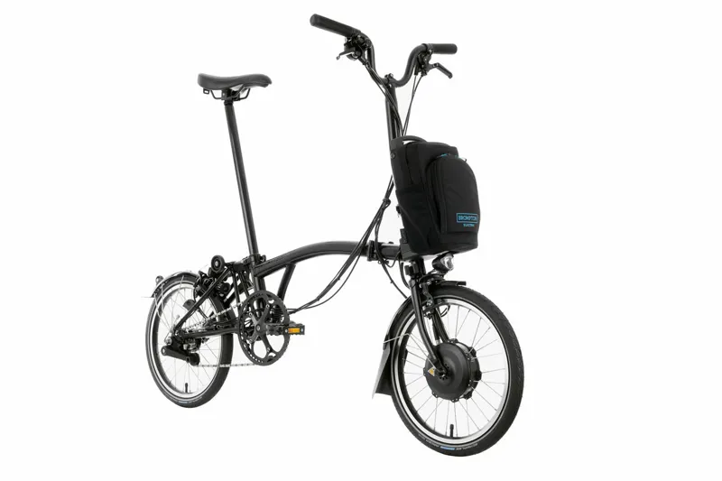 Brompton C Line Explore 2024 Mid 12-Speed Electric Folding Bike - Black-1