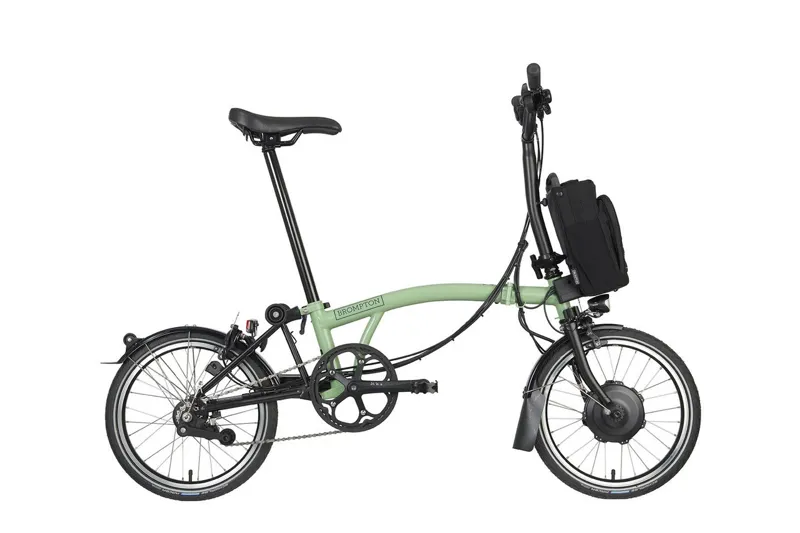 Brompton C Line Explore Mid 12-Speed Electric Folding Bike - Matcha Green