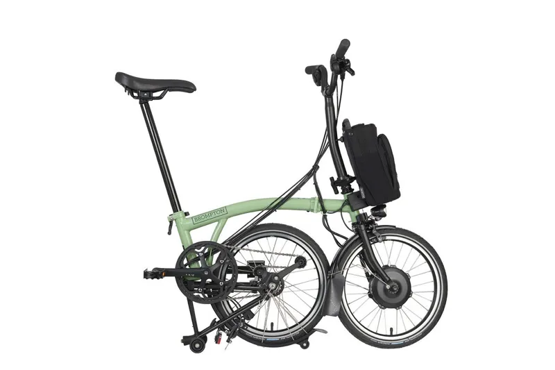 Brompton C Line Explore Mid 12-Speed Electric Folding Bike - Matcha Green-2