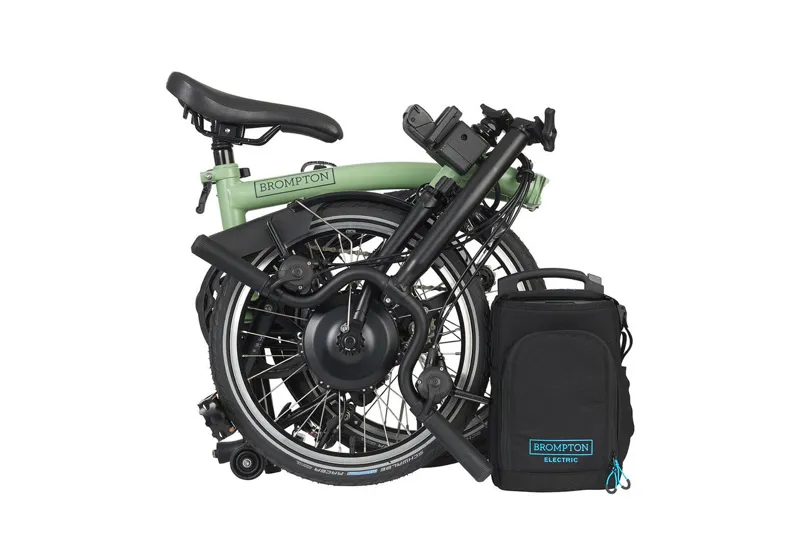Brompton C Line Explore Mid 12-Speed Electric Folding Bike - Matcha Green-3