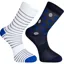 Madison Sportive Mid Socks Twin Pack - Blue Spot/White Stripe