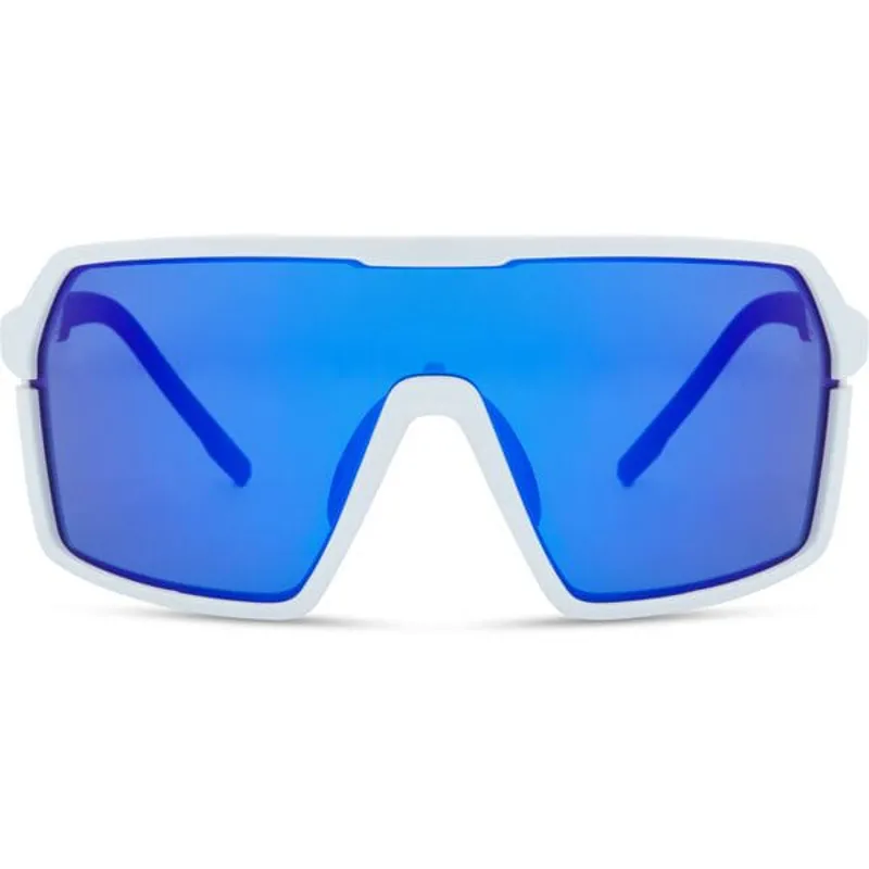 Mad Crypto Sunglasses - Gloss White - Blue Mirror/Amber/Clear Lens Pack-3