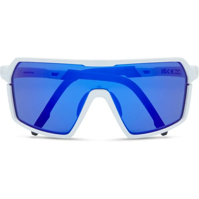 Mad Crypto Sunglasses - Gloss White - Blue Mirror/Amber/Clear Lens Pack-4