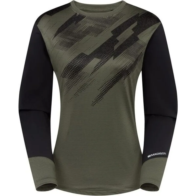 Madison Flux Trail Women's Long Sleeve Jersey - Midnight Green/Black