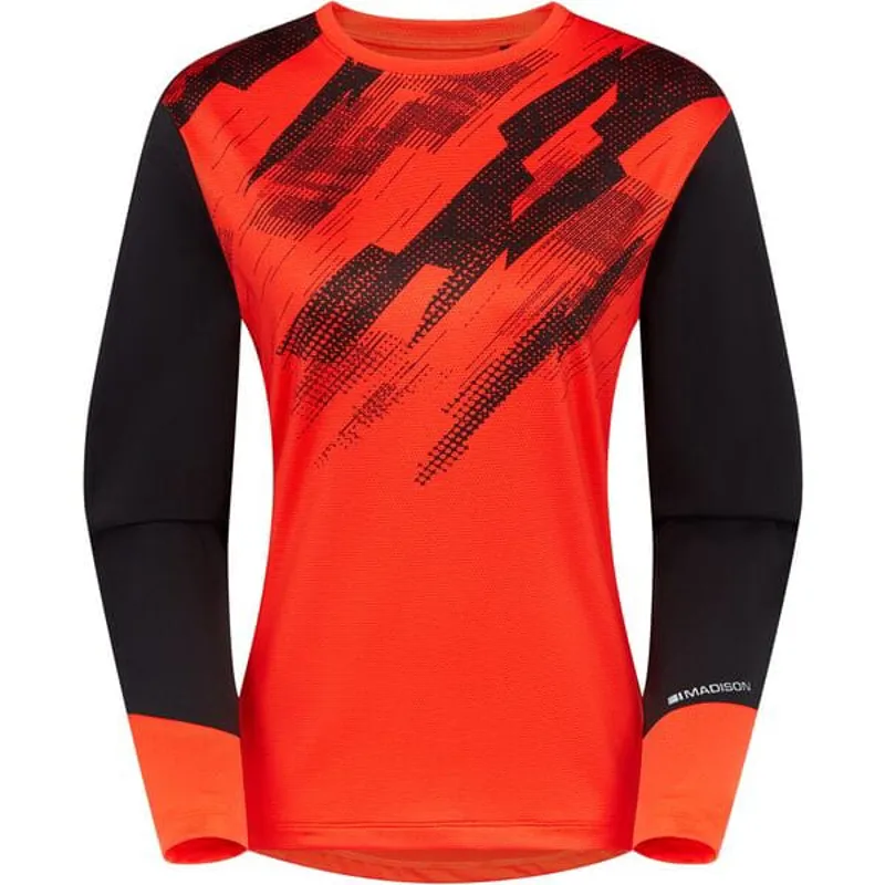 Madison Flux Trail Women's Long Sleeve Jersey - Magma Red/Black