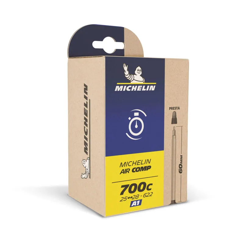 Michelin Aircomp Road Inner Tube - 700c x 26-32mm Presta 80mm - Black