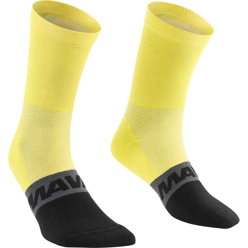 Mavic Aksium Mid Socks - Yellow/Carbon