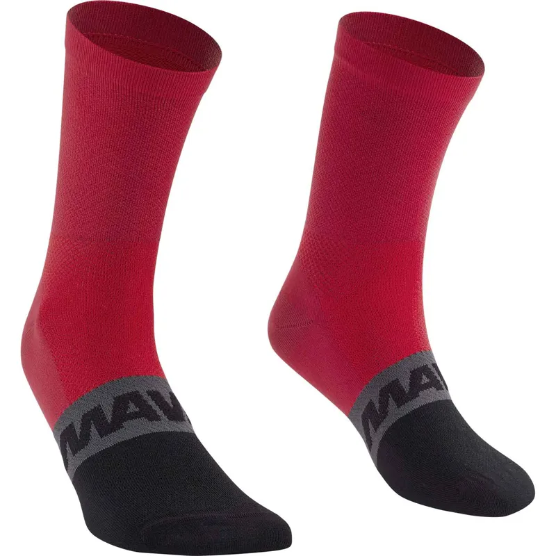 Mavic Aksium Mid Socks - Burgundy/Black