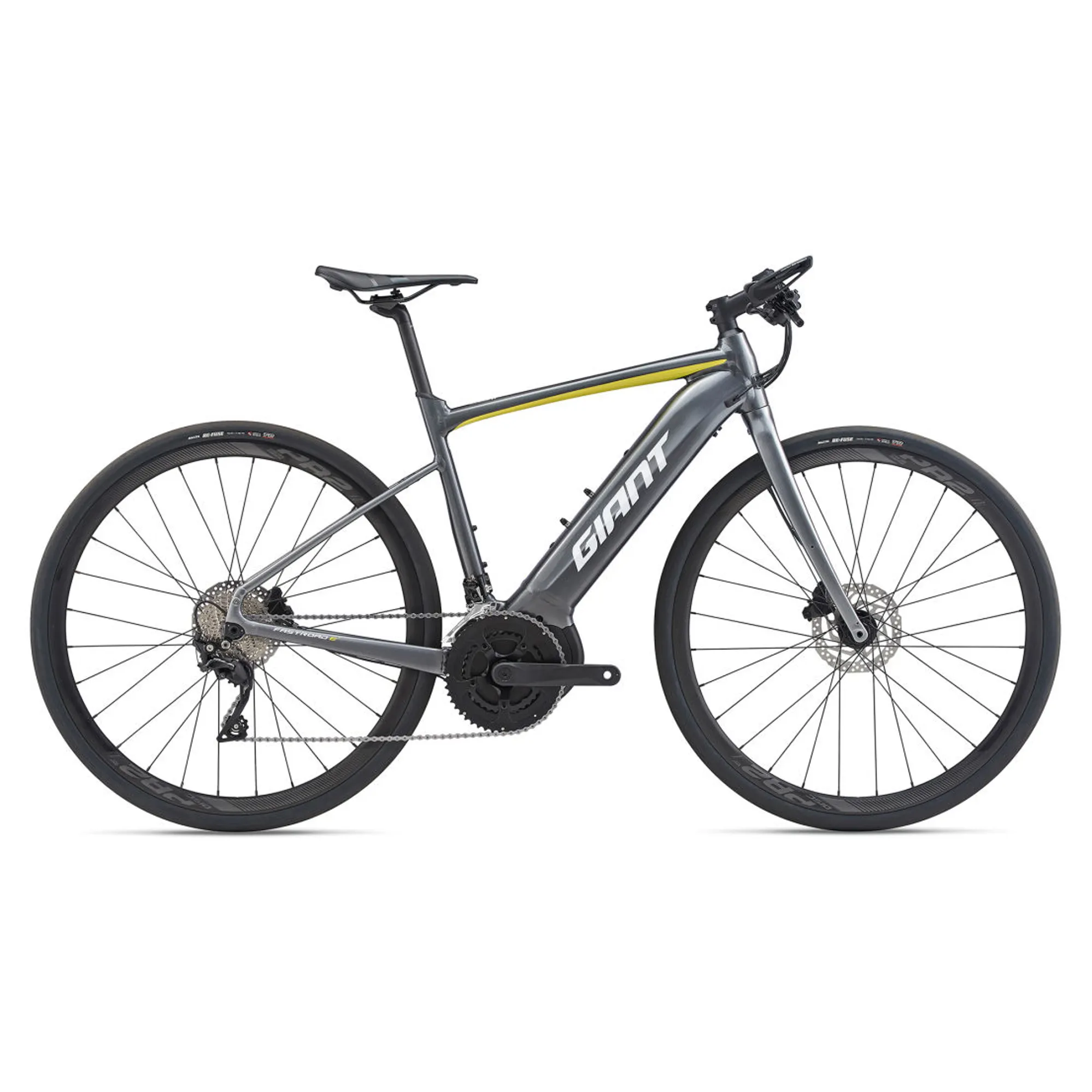 Giant FastRoad E+ Pro 2020 Electric Flat Bar Road Bike Grey