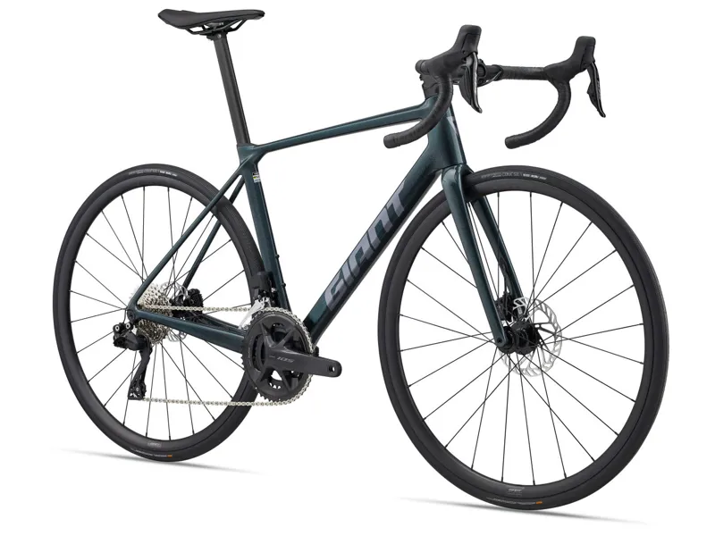 Giant TCR Advanced 1 2025 Carbon Road Bike - Asphalt Green/Mercury-1
