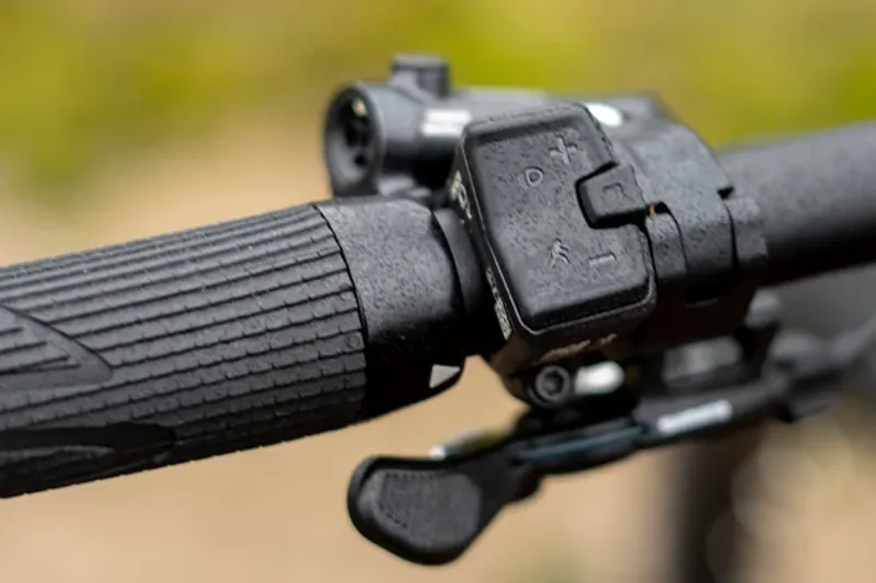 Close-up of a Bosch CX eMTB motor and crankset