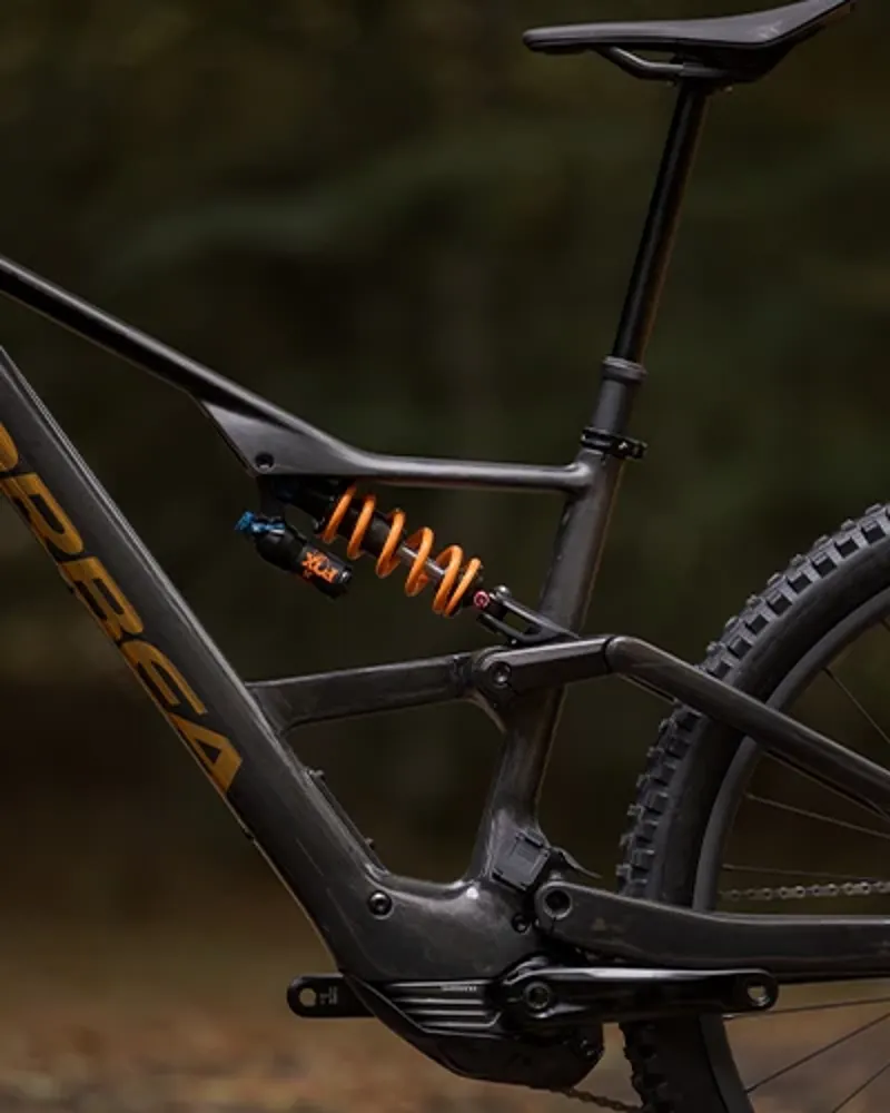 Orbea Rise LT frame detail with rear coil shock