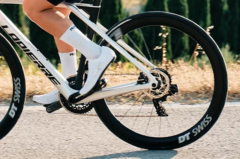 DT Swiss Road bike wheel detail on Lapierre road bike