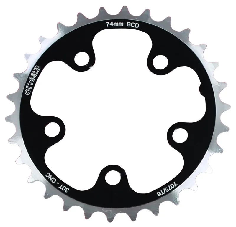 One23 MTB Alloy CNC 104mm Chainring - Black - 30t x 74PCD