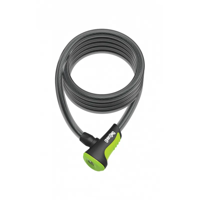 OnGuard Neon Coil Cable Lock - Black/Green - 180cm x 12mm