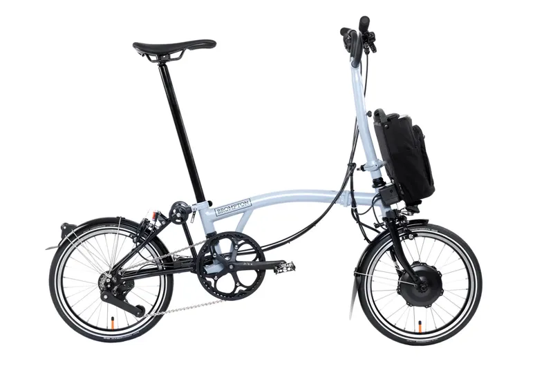 Brompton M4L P Line Electric Folding Bike - Lunar Ice