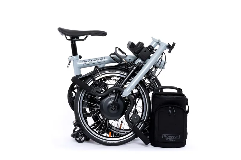 Brompton M4L P Line Electric Folding Bike - Lunar Ice-3