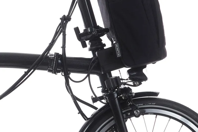 Brompton M4L P Line 2024 Electric Folding Bike - Midnight Black Met-4